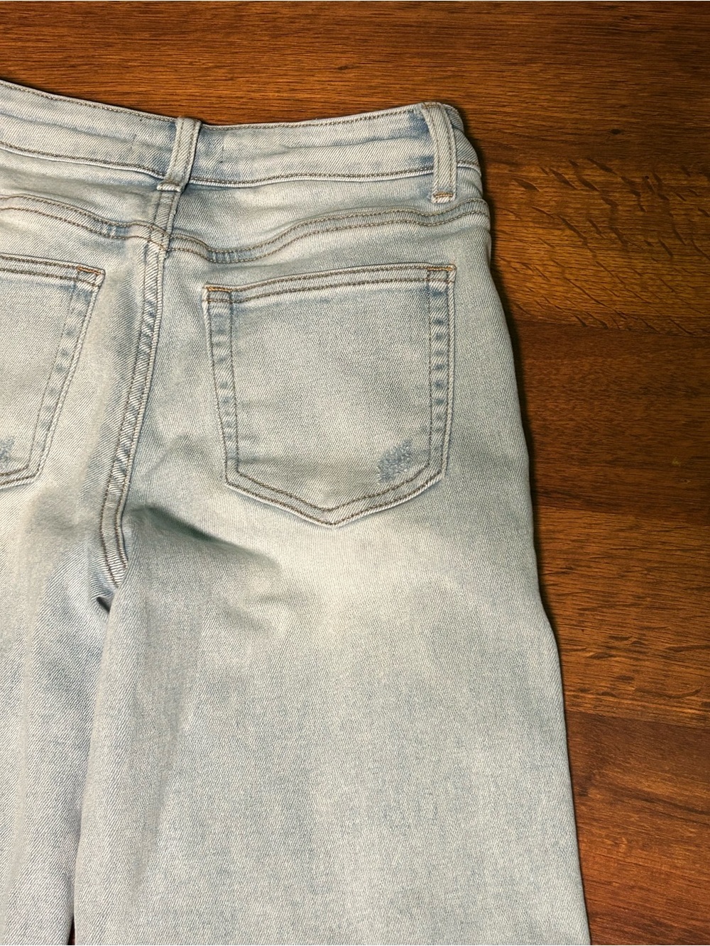 Oneso Womens Light Wash Wide Leg Jeans Mid Rise 27” Waist Cotton Blend - Picture 7 of 7